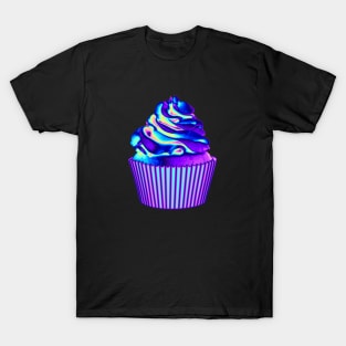 Violet Swirl Holographic Cupcake T-Shirt